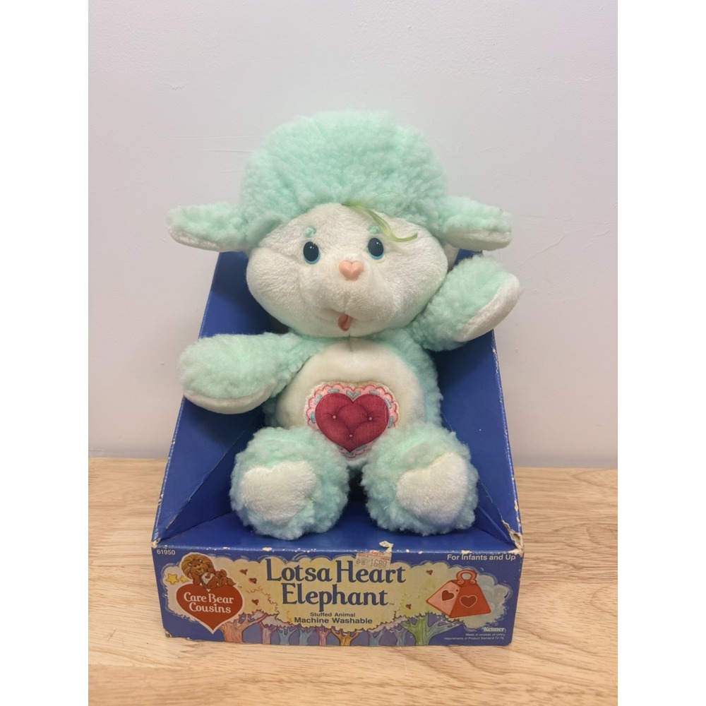 Vintage Care Bear Cousins Gentle Heart Lamb Plush Kenner 1980s w Wrong Box